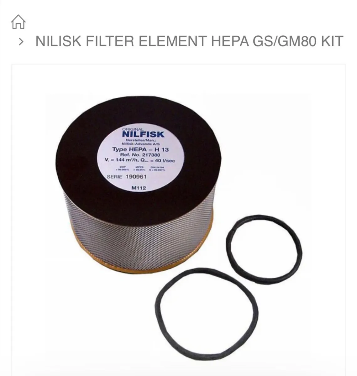 Nilfisk hepa filter kit