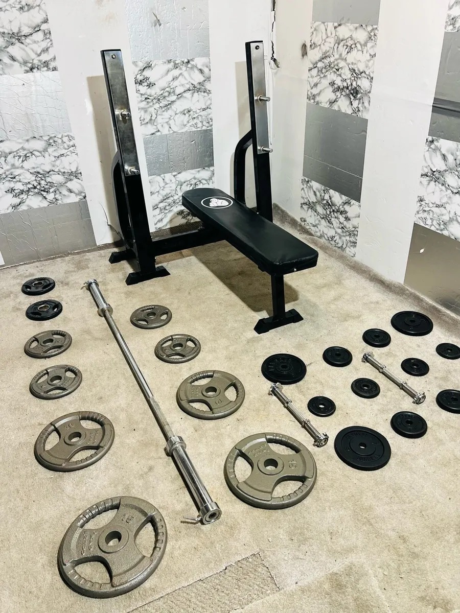 HAEVY DUTY OLYMPIC WEIGHT BENCH WEIGHTS BARBELL+ - Image 3