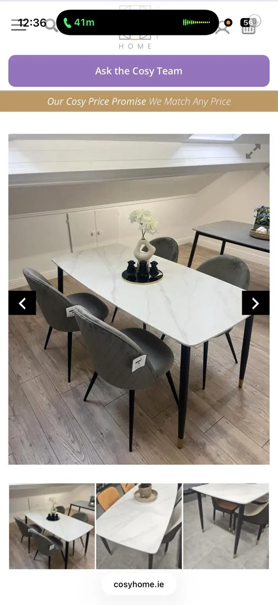 Kitchen marble top table - Image 1