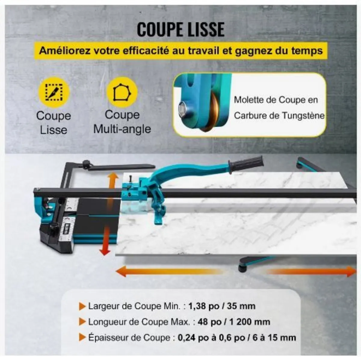 47 Inch Tile Cutter Single Rail Double Brackets - Image 2