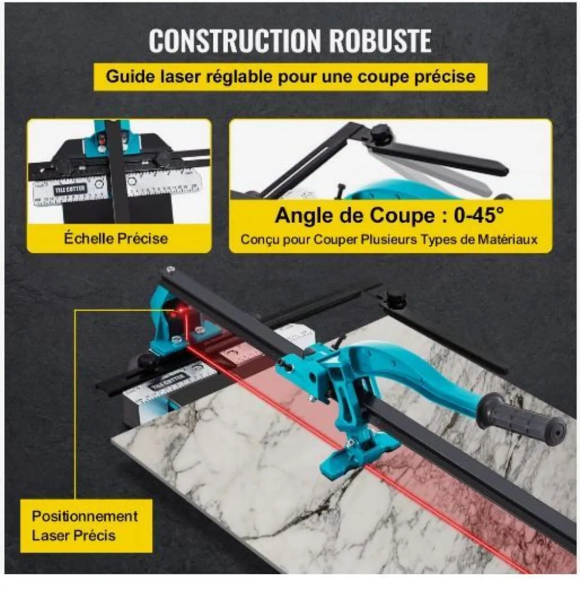 47 Inch Tile Cutter Single Rail Double Brackets - Image 3