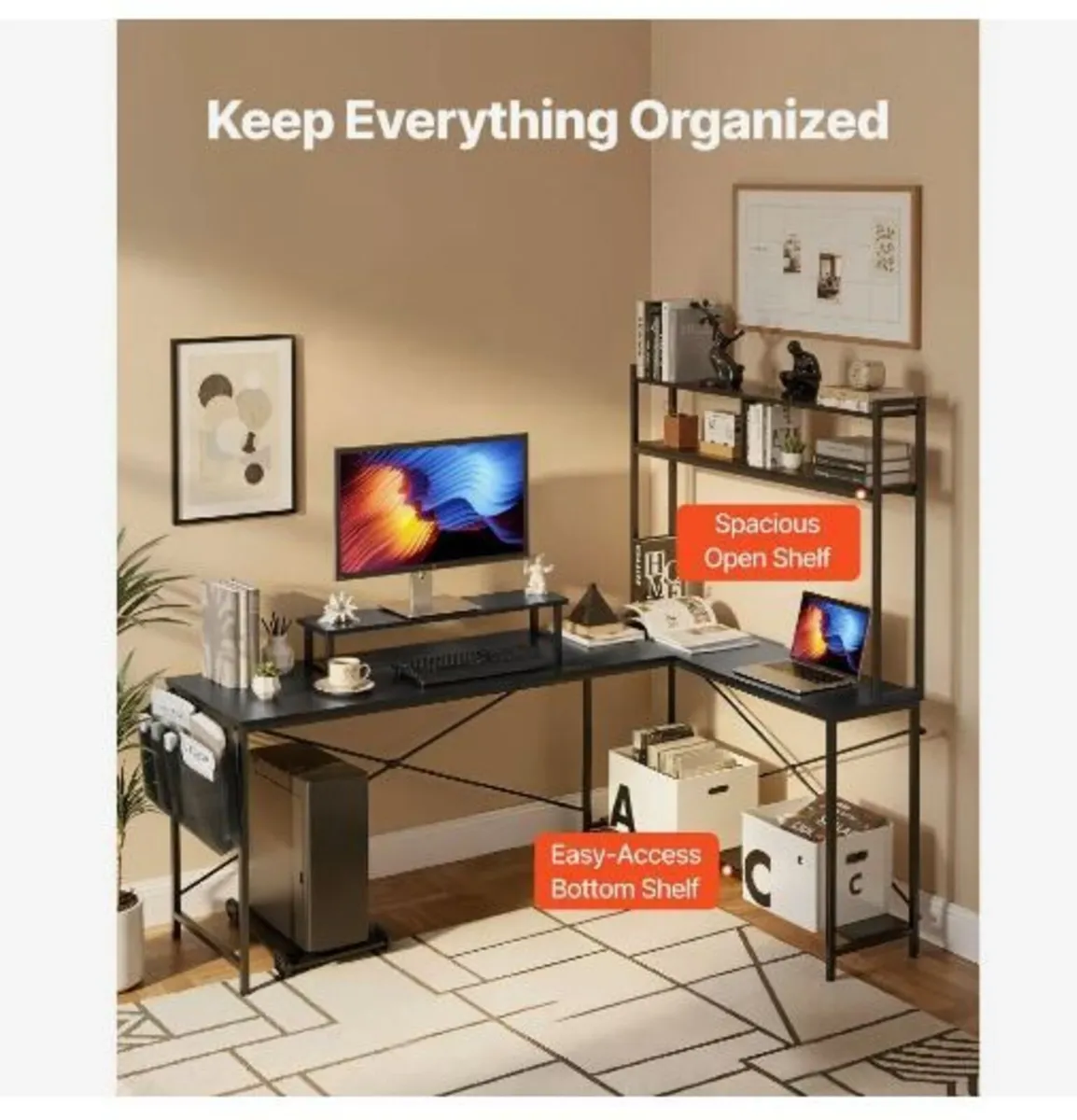 L-Shaped Computer Desk, 1.7m - Image 3