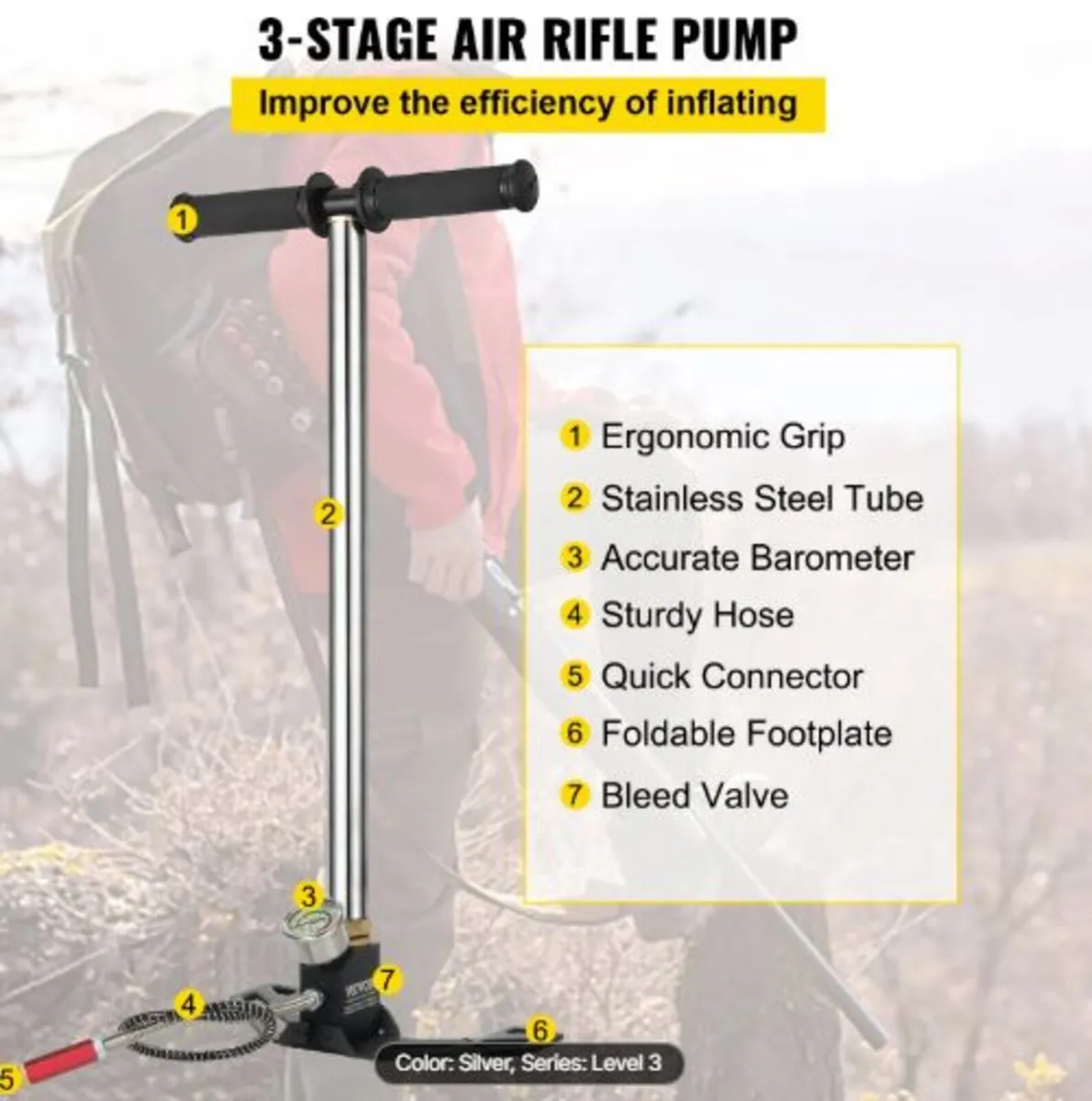3-Stage Hand Stirrup Pump Stirrup Pump 4500 psi - Image 3