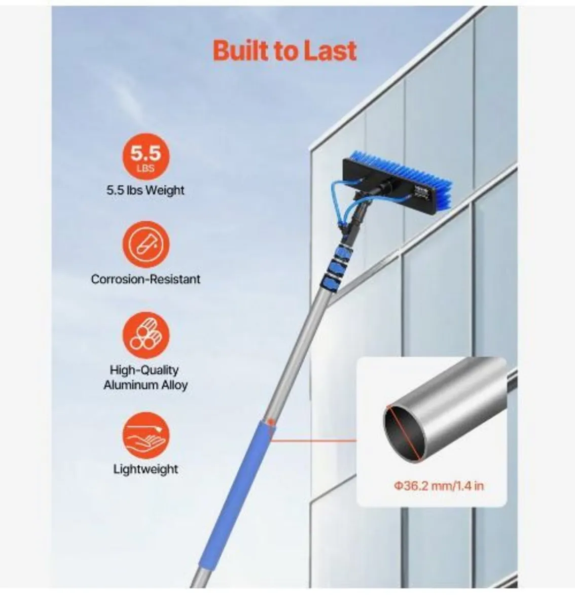 Water Fed Pole Kit, 6m Solar Panel Cleaning Pole - Image 4