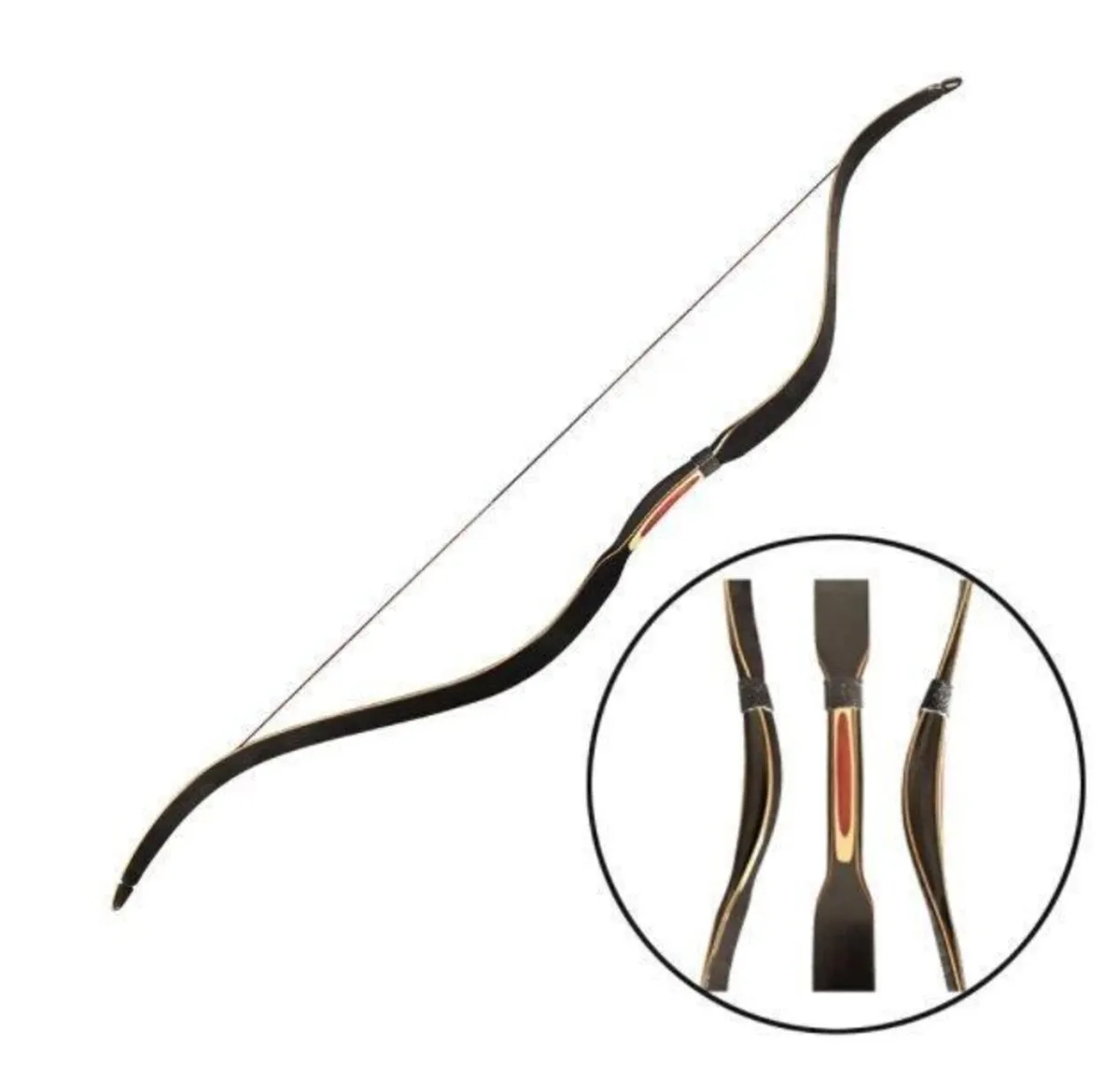 Archery Bow,  Horsebow  (20-30-40 LBS) + 3 arrows - Image 1