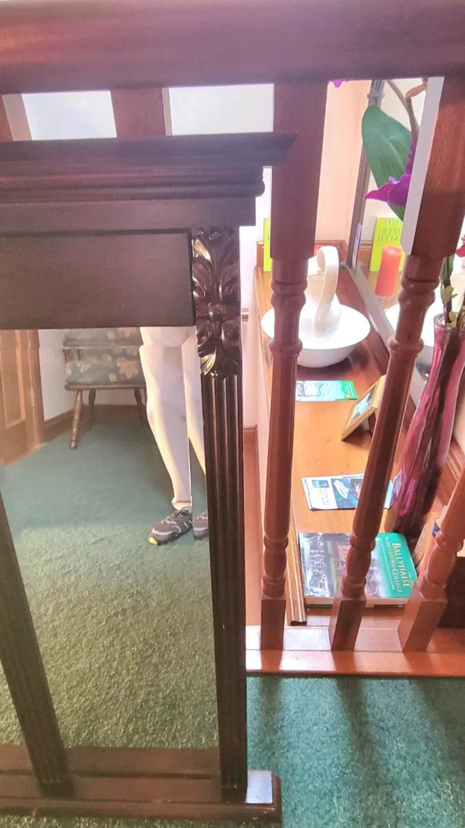 Antique Overmantel Mirror – Solid Mahogany, Large - Image 4