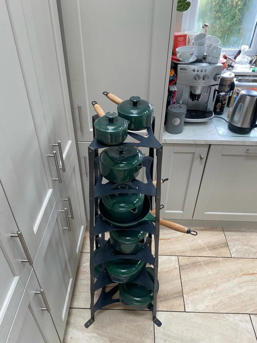 French enamel cast iron pan and pot set - Image 1