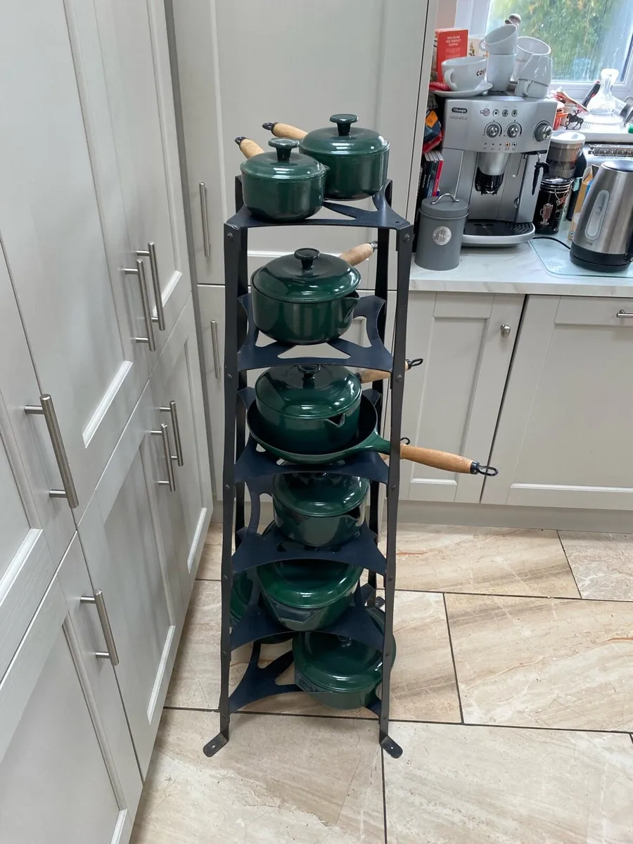 French enamel cast iron pan and pot set - Image 3