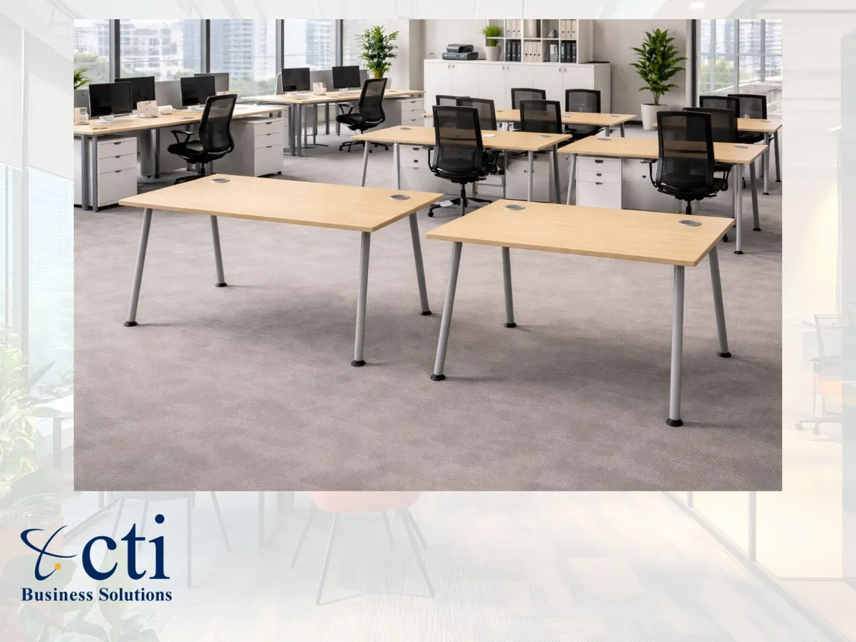 10 x 1600 Maple Office Desks - Grade A - Image 3