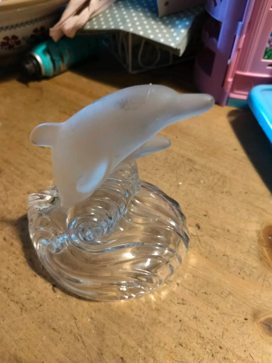 Royal crystal Rock. 24% lead crystal Dolphin figur - Image 1