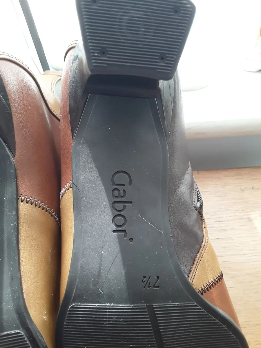 Ladies pure leather new patchwork ankle boots - Image 2