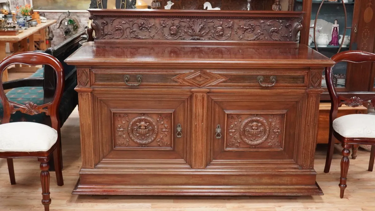 Italian School Carved Mahogany Sideboard - Image 2