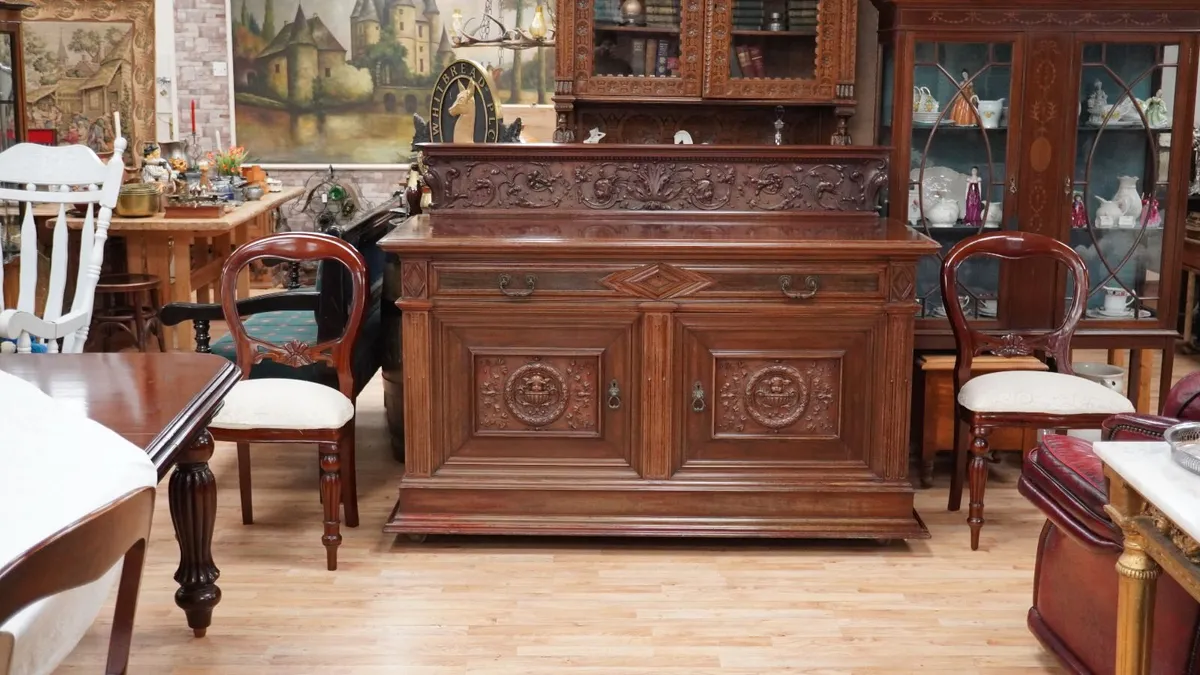 Italian School Carved Mahogany Sideboard - Image 1