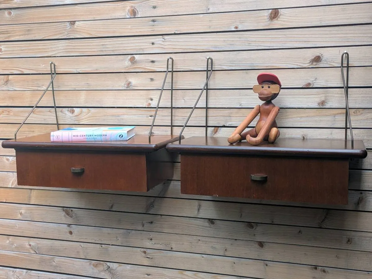 Danish Mid Century Floating Nightstands - Image 2