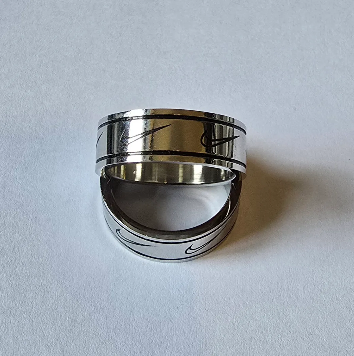 "Nike" Silver Band Rings - Image 2