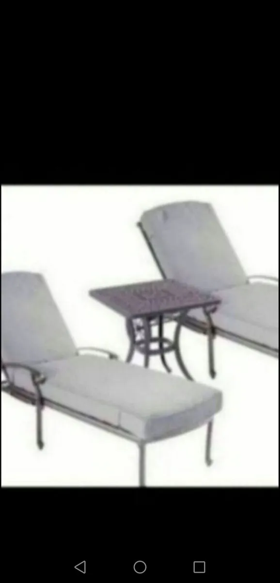 Brand New Antique Grey Cast Aluminium Lounger x 2 - Image 3
