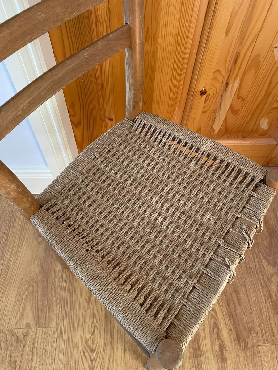 Vintage ladder-back chair. Rope seat - Image 3