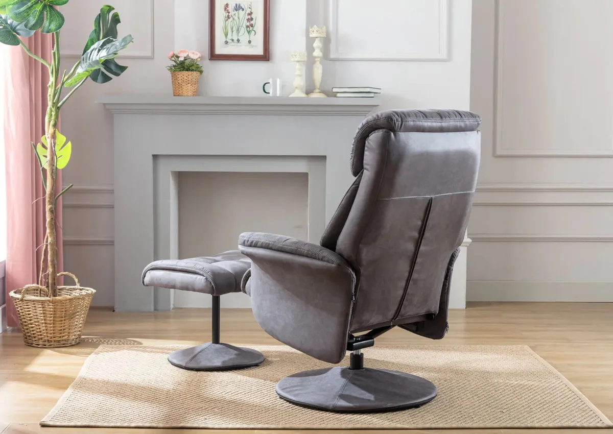 Brand new kinmare chair and foot stool reduced