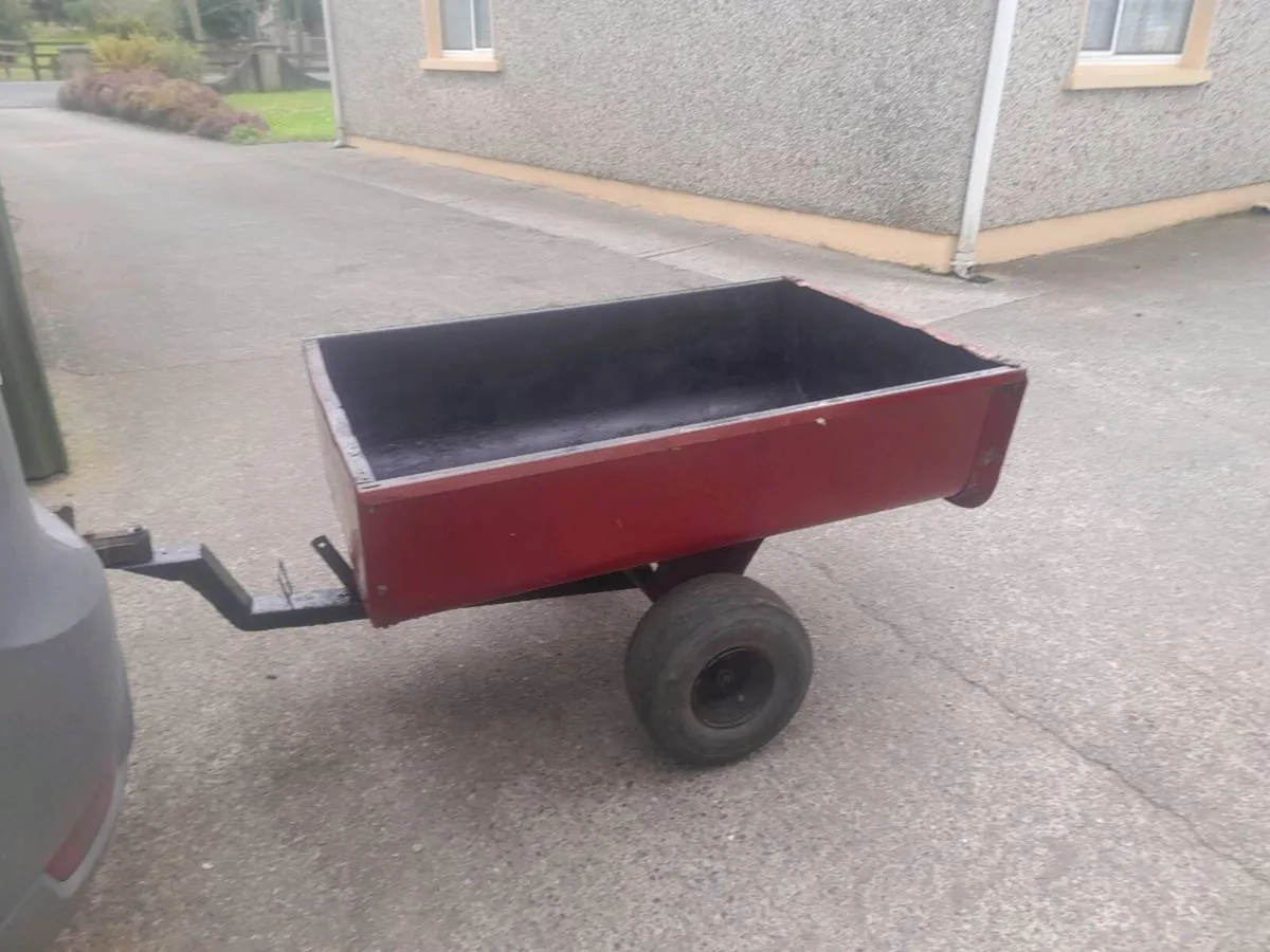 Quad or ride in lawnmower  steel trailer - Image 1
