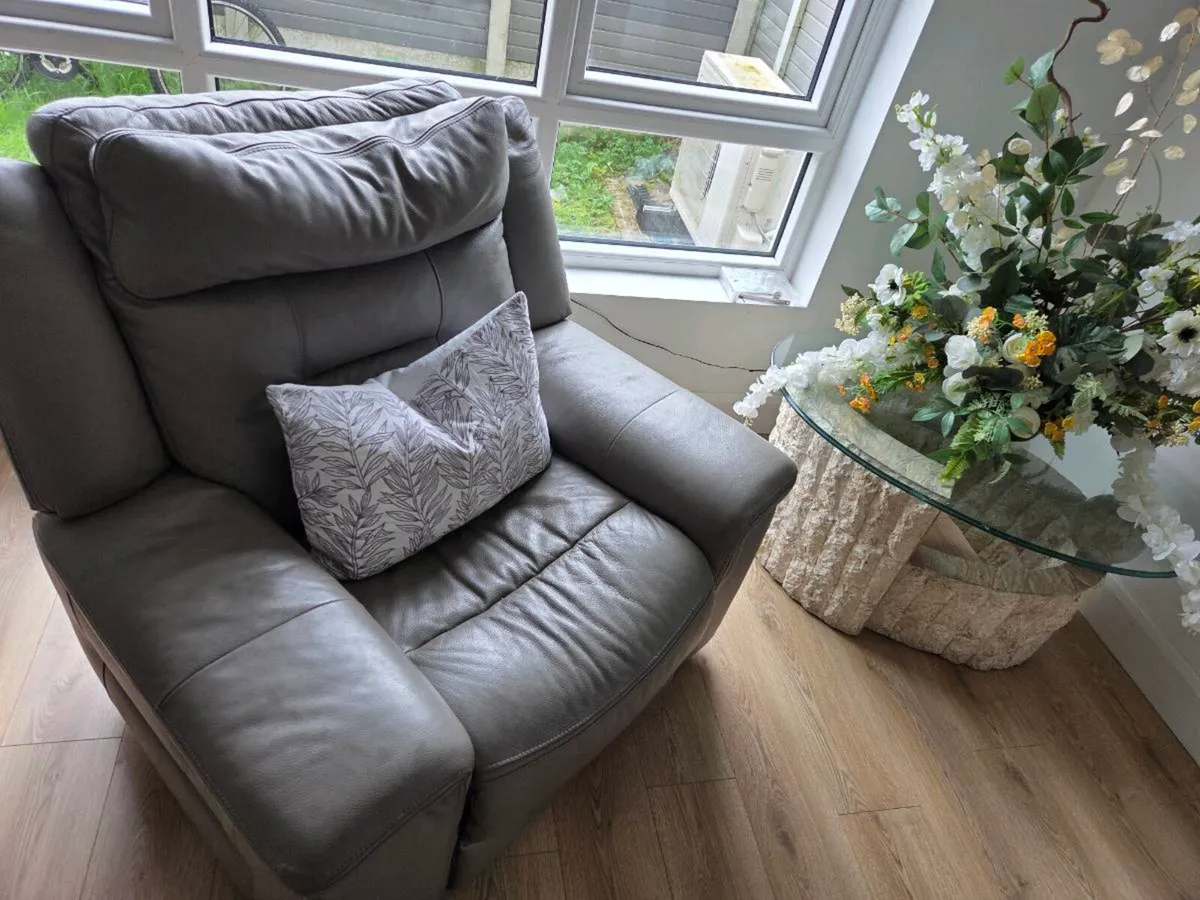 Real Italian Leather Suite - Image 1