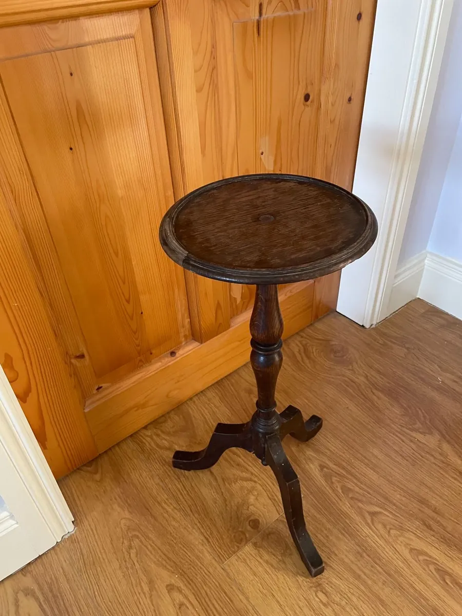 vintage c20th side table, plant stand, wine table - Image 1