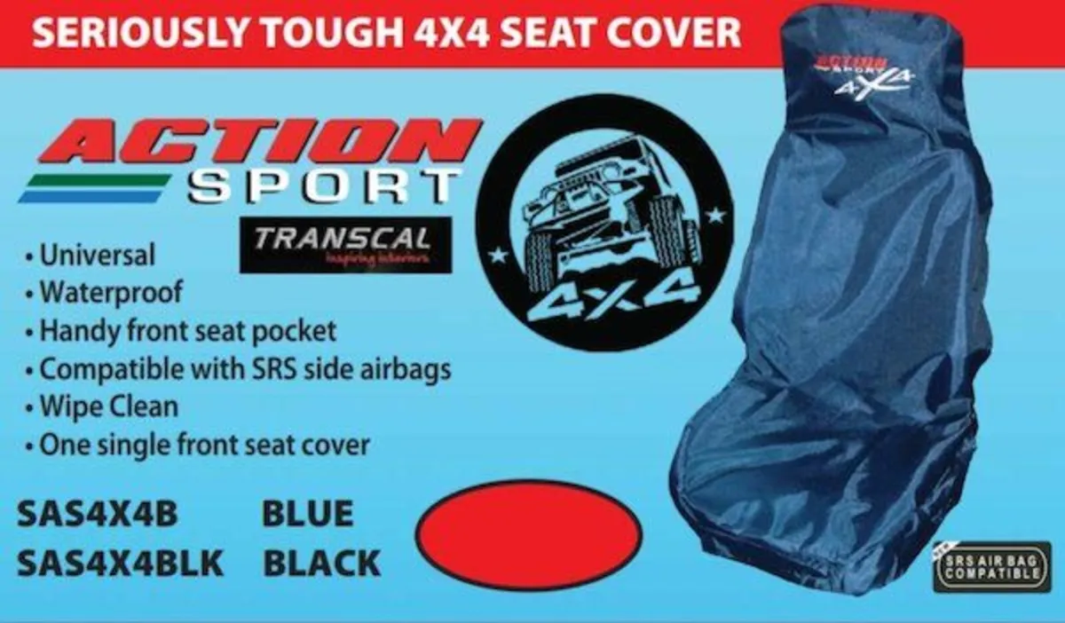 ACTION SPORT 4×4 HEAVY DUTY SEAT COVERS – BLACK - Image 1