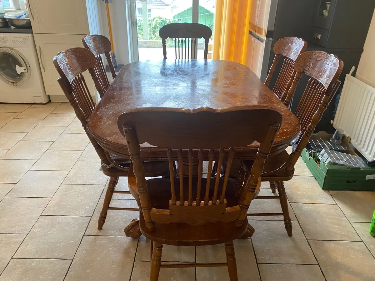 Dining table with six chairs (Extendable) - Image 2