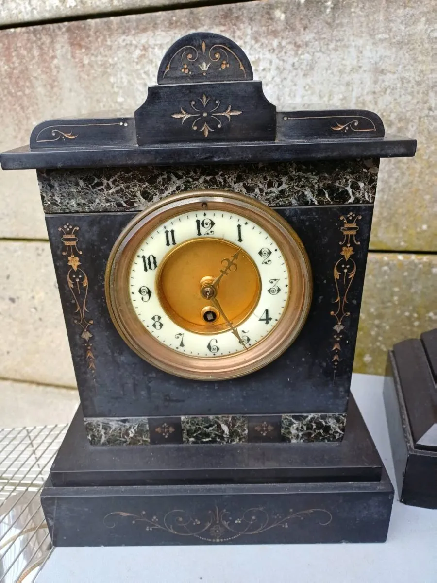 Joblot 19th Century French Black Slate Clocks - Image 3