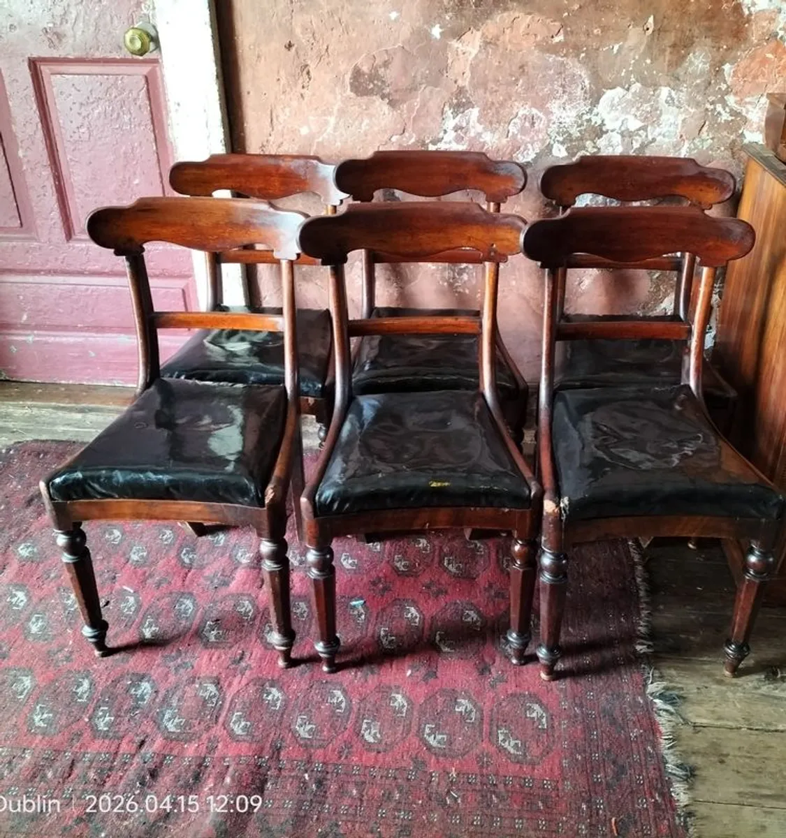 Set of 6 Victorian mahogany Dining Chairs - Image 2