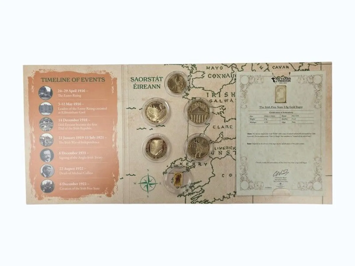100 Years of Freedom: Rare Limited Edition Gold Coin & Ingot Set - Image 3