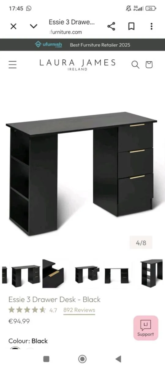 3 drawer desk - Image 1