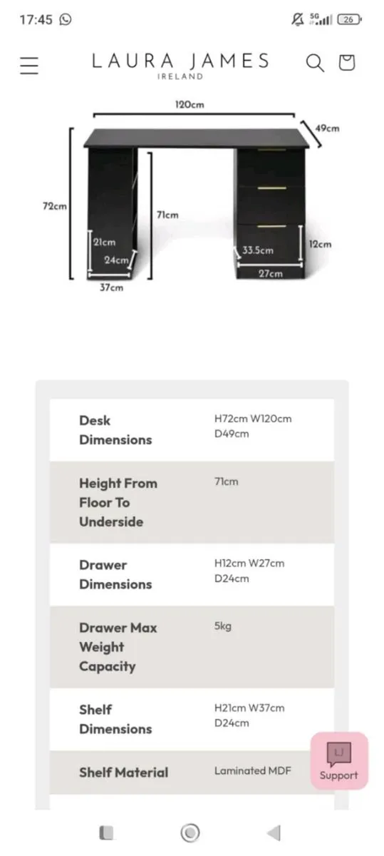 3 drawer desk - Image 4