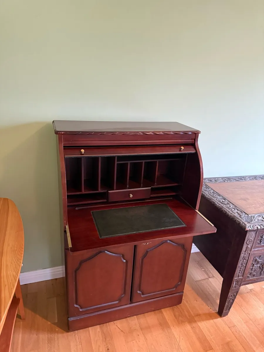 Roll Top writing desk - Image 4