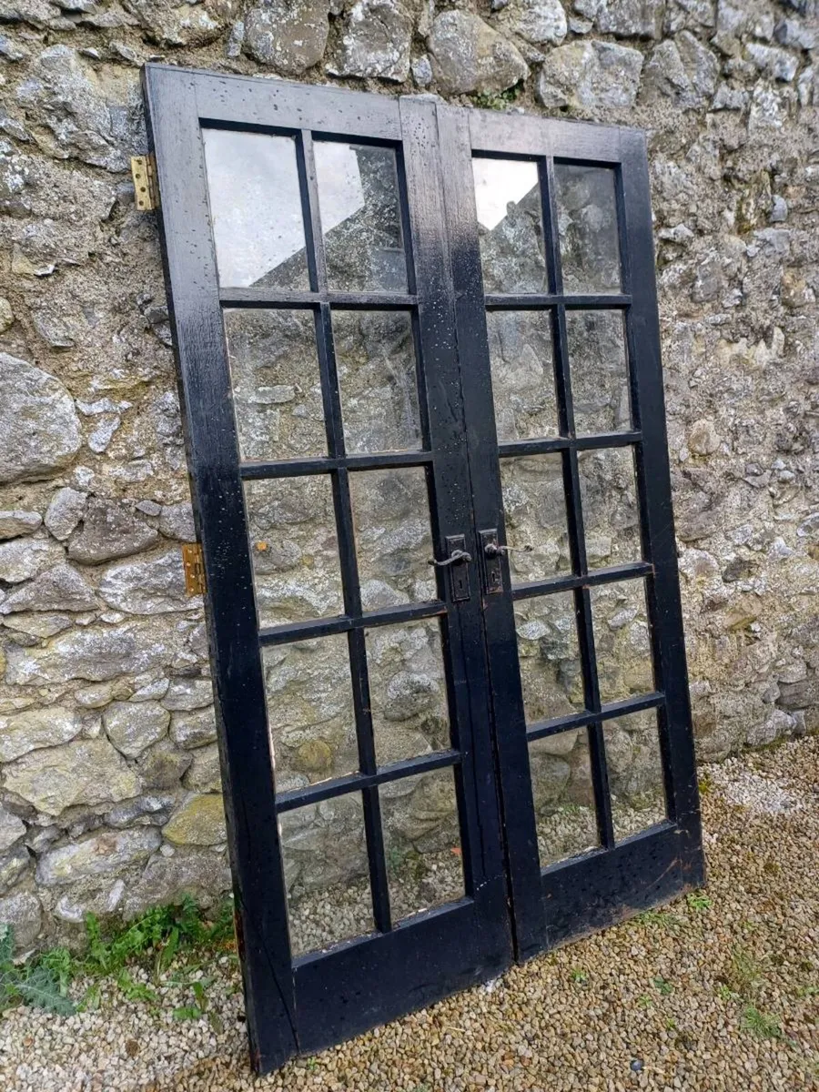 : Pair of Solid Teak French Doors – 10-Lite Glazed - Image 2