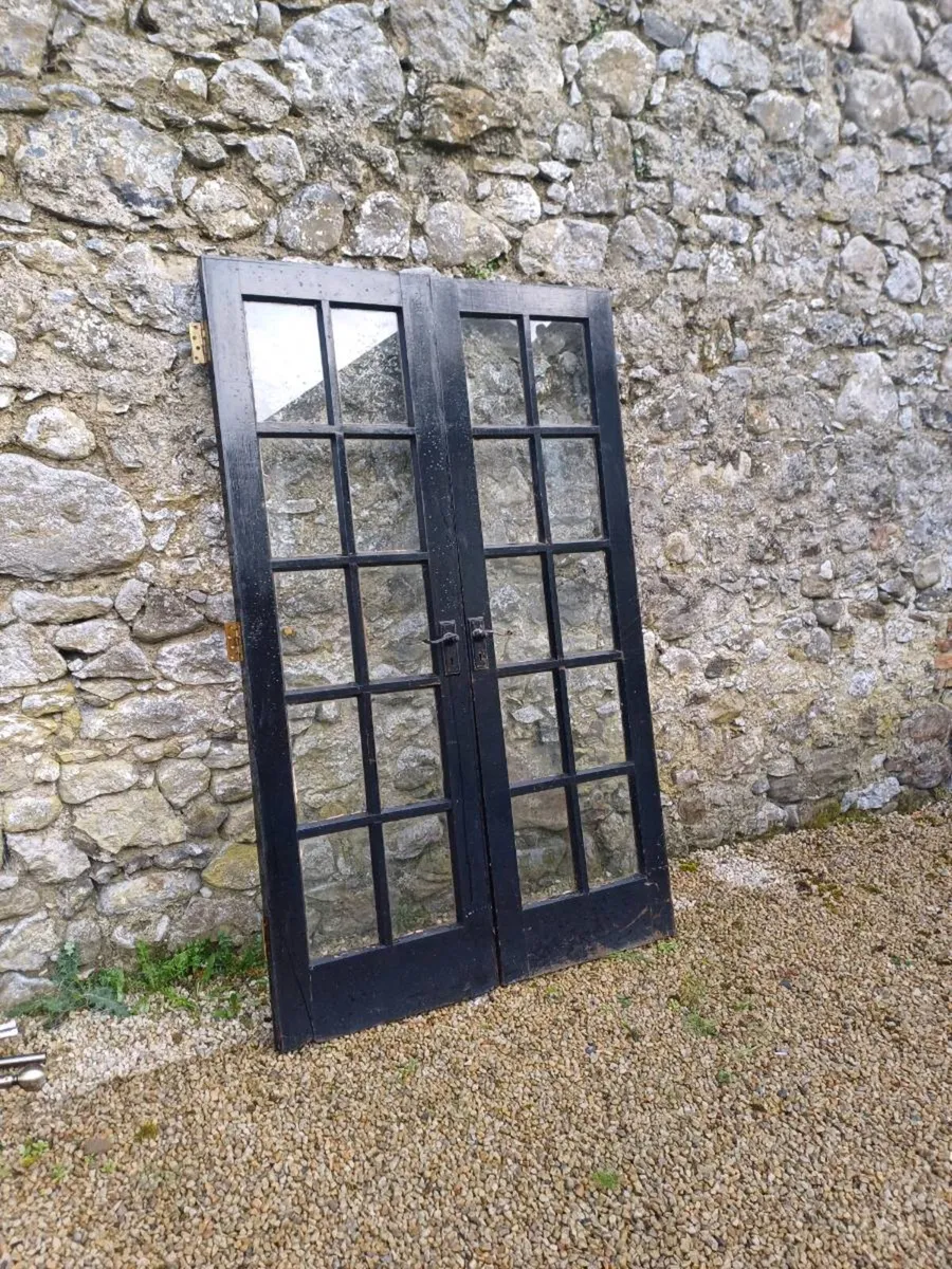 : Pair of Solid Teak French Doors – 10-Lite Glazed - Image 3