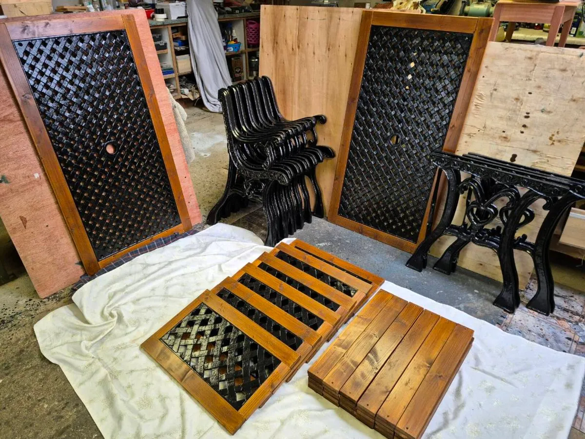 Cast iron tables and chairs - Image 1