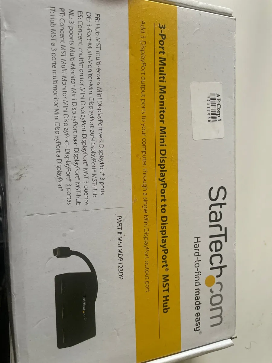 Star tech 3 port multi monitor Display port hub - Image 1