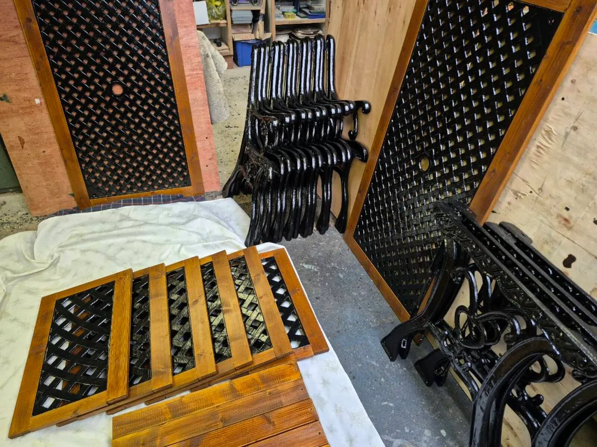 Cast iron tables and chairs - Image 3