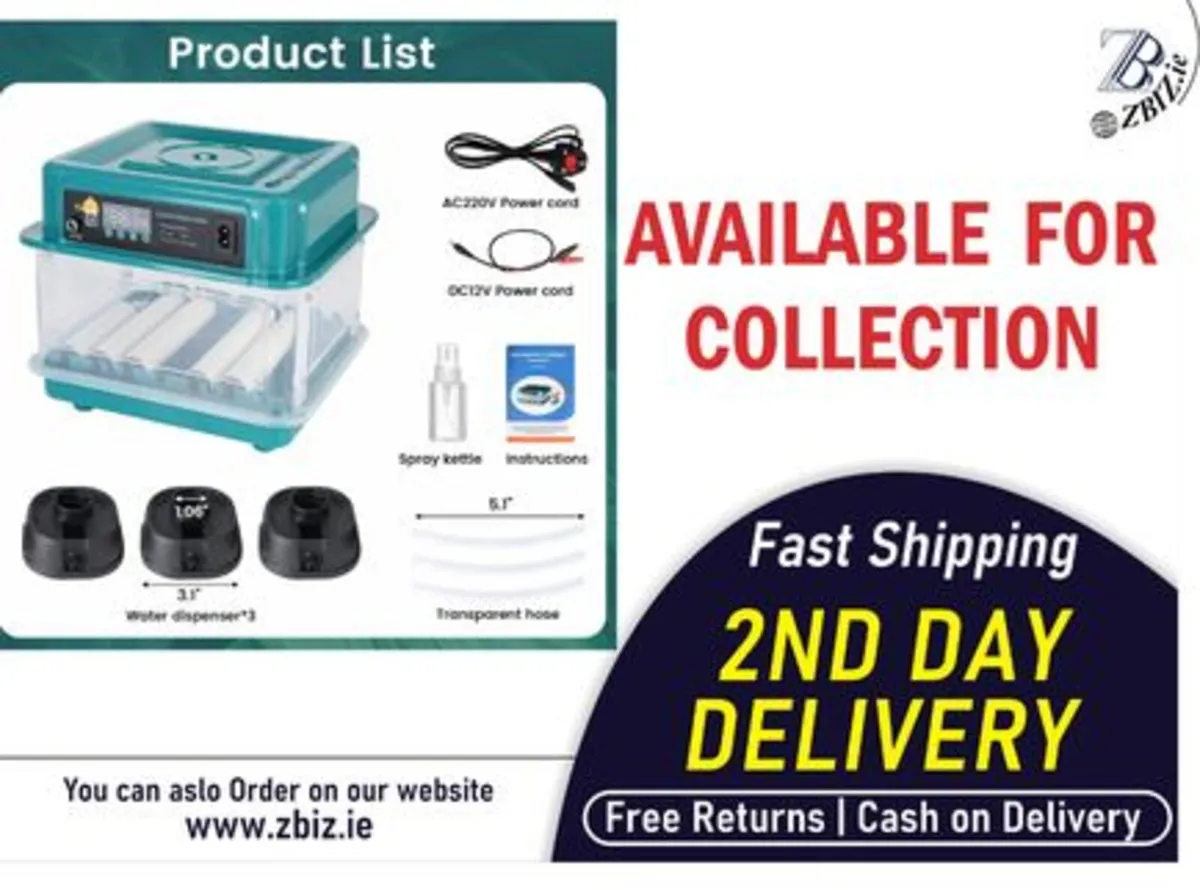 20 Egg Incubator Auto Turn Temp Humidity Control - Image 1