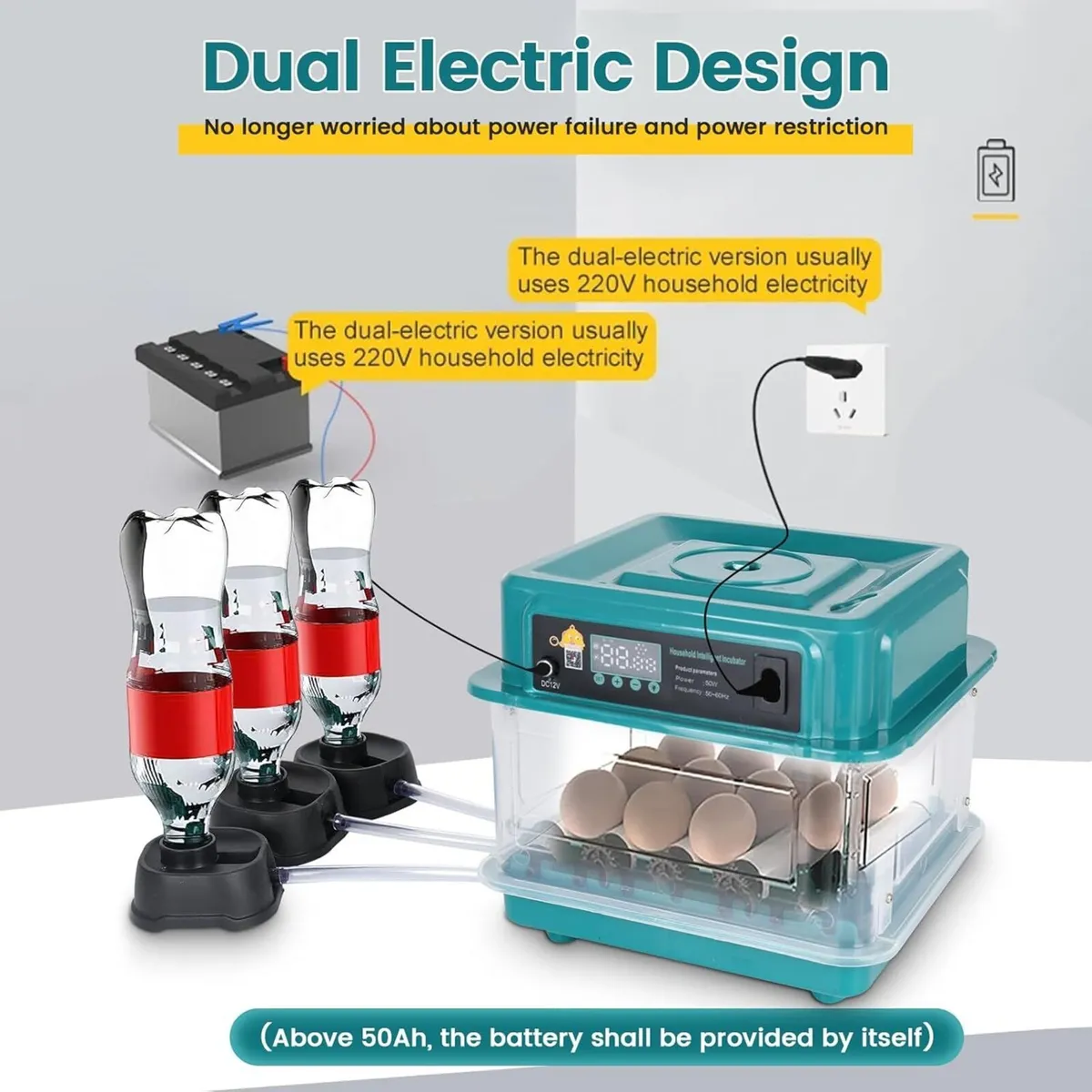 20 Egg Incubator Auto Turn Temp Humidity Control - Image 4