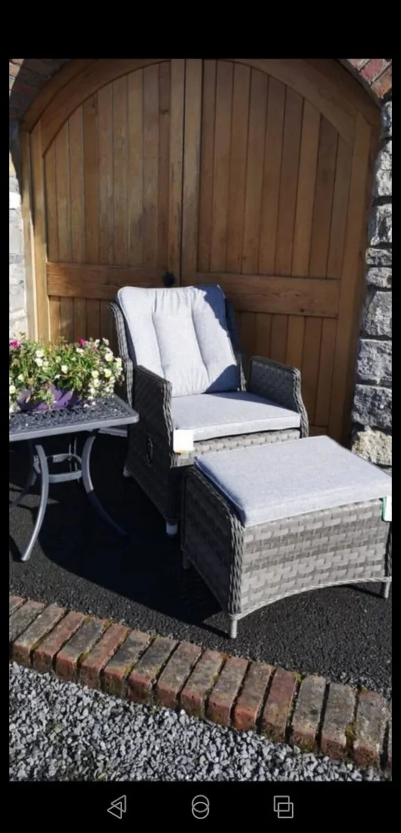 Brand New Pair Dark Grey Rattan Reclining Chairs - Image 2