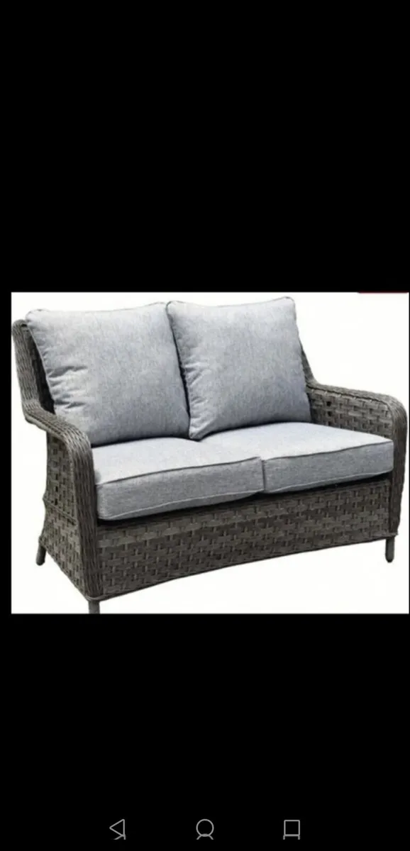 Brand New Dark Grey Rattan Bench