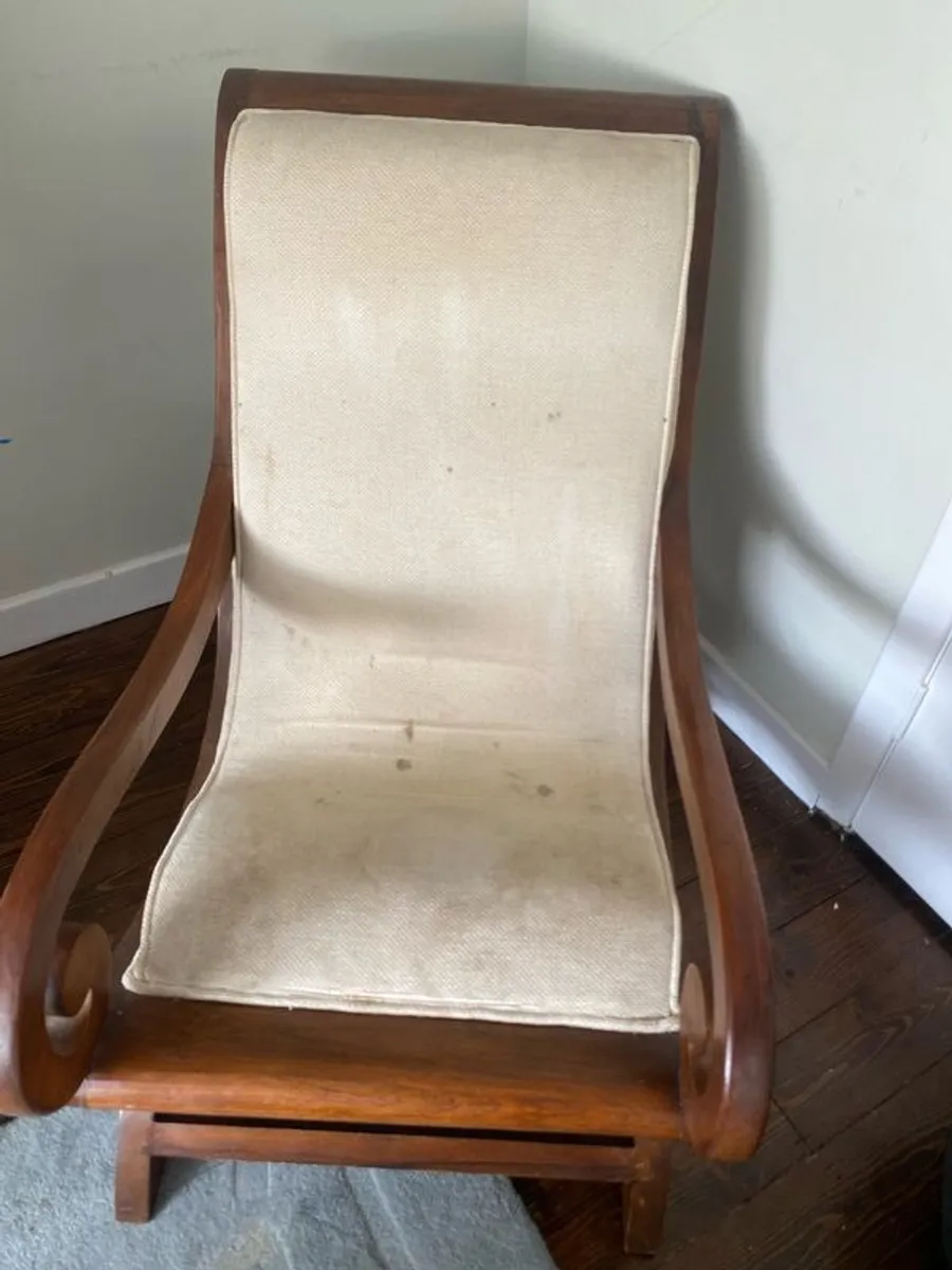 Pair of solid wood  armchairs - Image 2
