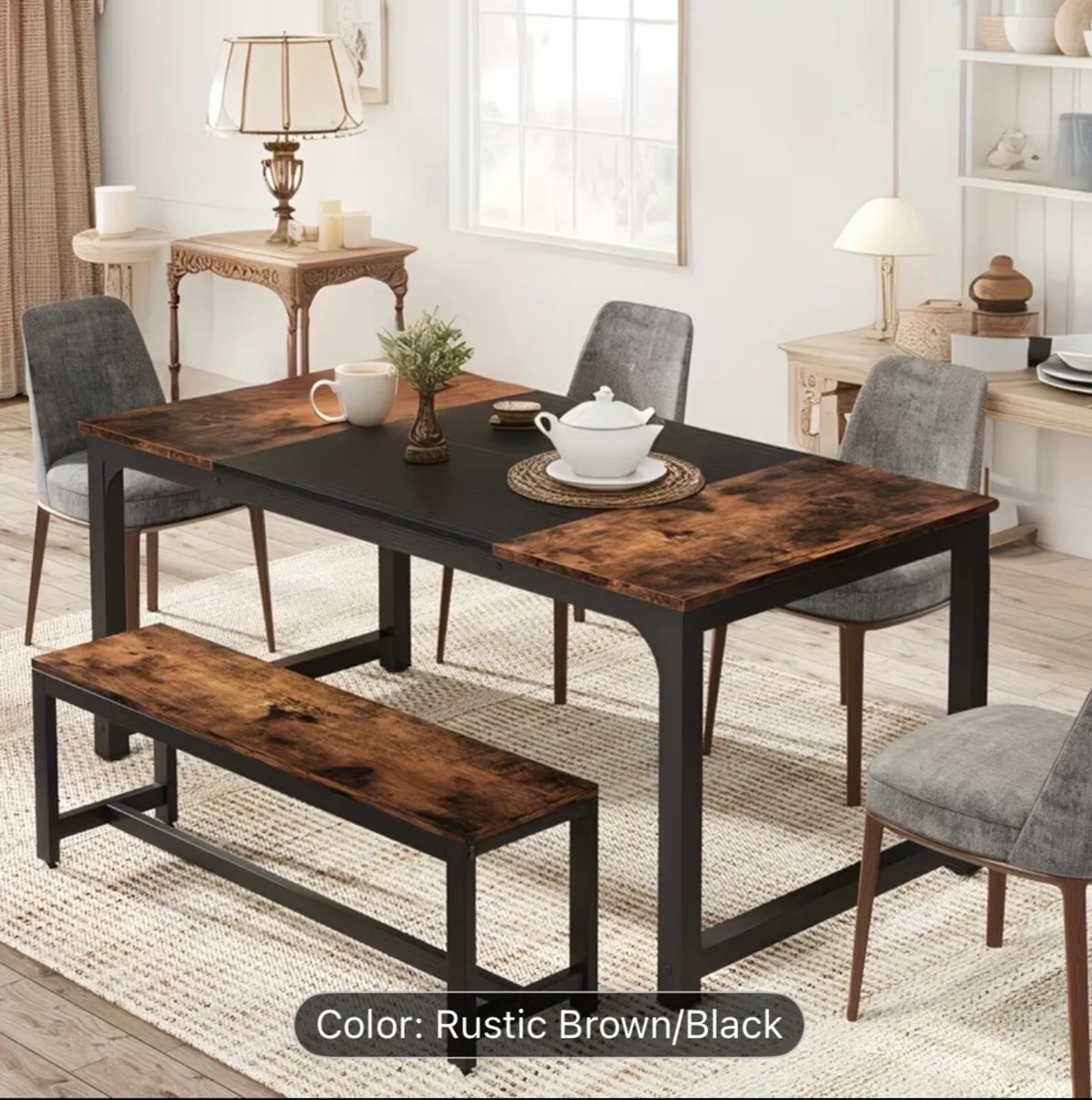 Brand New Rustic Dining Table (Still in Box) - Image 1