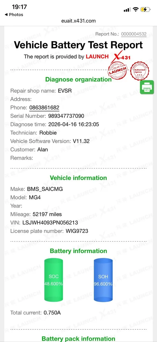 EV Battery Test Reports - Image 1