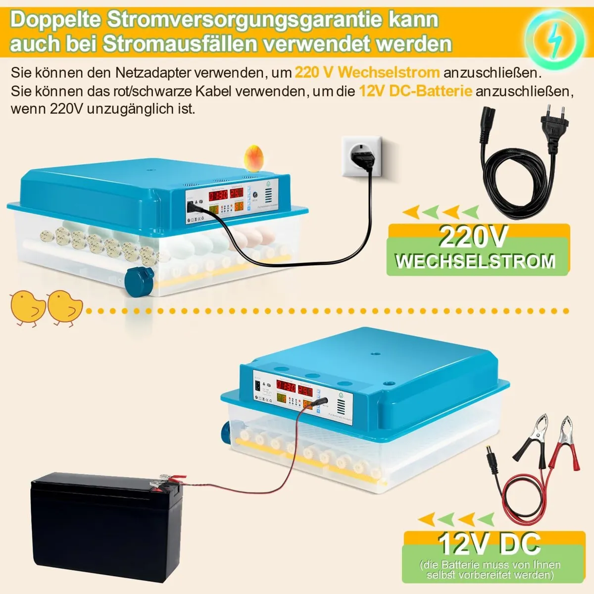 Egg Incubator 64 Auto Turning LED Light Hatch - Image 4