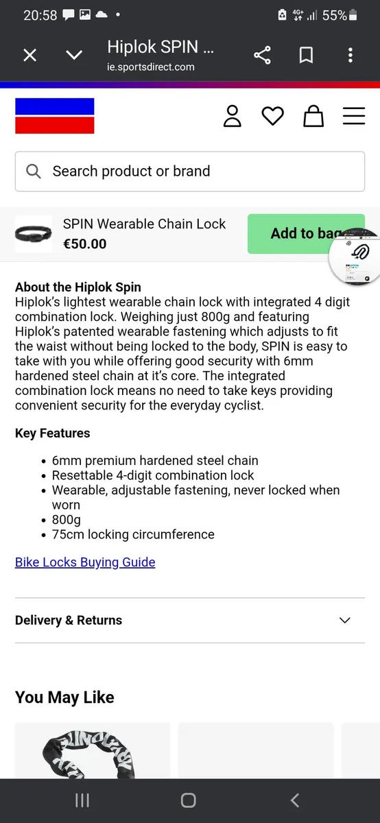 Bike lock hip lock spin new - Image 2