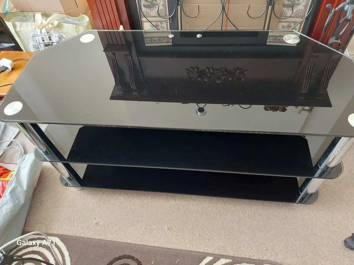 Tempered Glass TV Table - Image 1