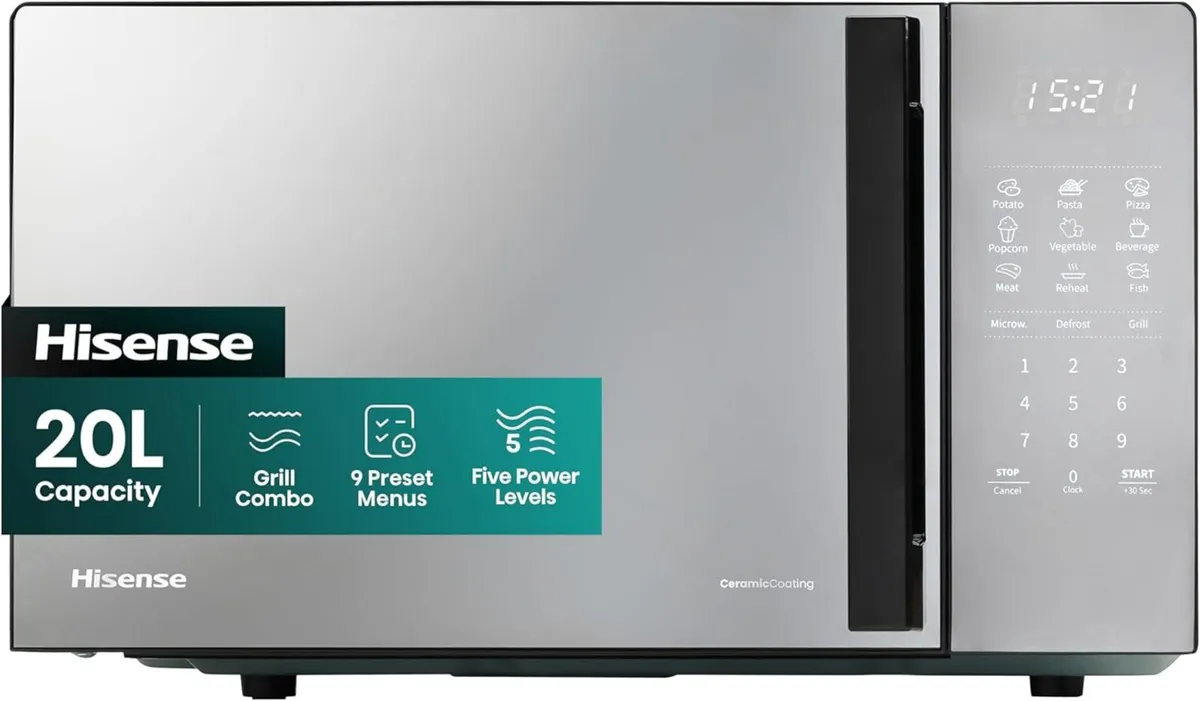 700 Watts 20 Litre Black Digital Solo Microwave - Image 1