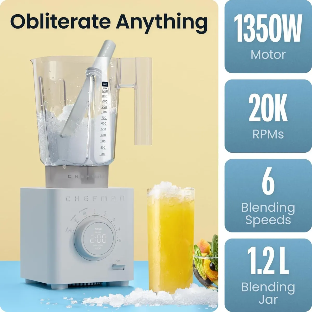 Obliterator 1.2L 1380W Smoothie Blender Crush Ice - Image 3